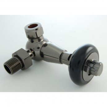 West Faringdon Corner Thermostatic Radiator Valve and Lockshield - Black Nickel