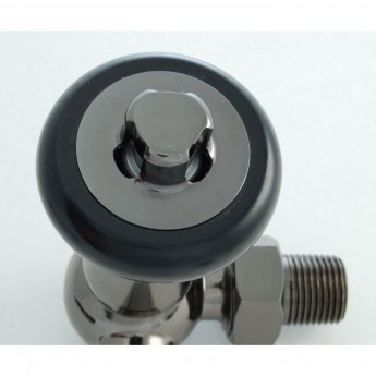West Faringdon Corner Thermostatic Radiator Valve and Lockshield - Black Nickel