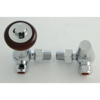 West Faringdon Corner Thermostatic Radiator Valve and Lockshield - Chrome