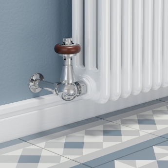 West Faringdon Corner Thermostatic Radiator Valve and Lockshield - Chrome