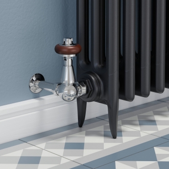 West Faringdon Corner Thermostatic Radiator Valve and Lockshield - Chrome