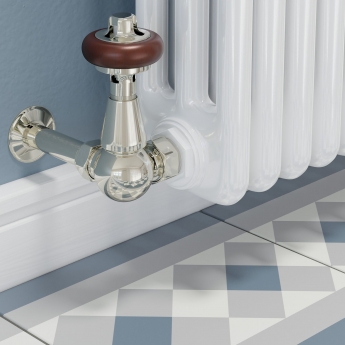 West Faringdon Corner Thermostatic Radiator Valve and Lockshield - Nickel