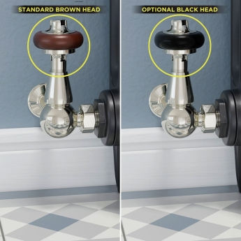 West Faringdon Corner Thermostatic Radiator Valve and Lockshield - Nickel | Product Image