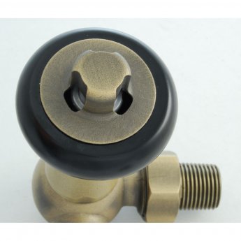 West Faringdon Corner Thermostatic Radiator Valve and Lockshield - Old English Brass