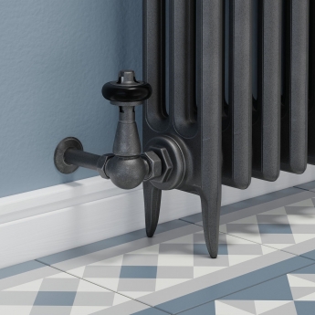 West Faringdon Corner Thermostatic Radiator Valve and Lockshield - Pewter