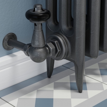 West Faringdon Corner Thermostatic Radiator Valve and Lockshield - Pewter
