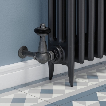 West Faringdon Corner Thermostatic Radiator Valve and Lockshield - Pewter