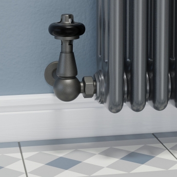 West Faringdon Corner Thermostatic Radiator Valve and Lockshield - Light Pewter