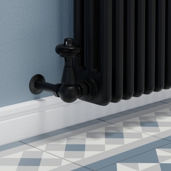 West Faringdon Corner Thermostatic Radiator Valve and Lockshield - Satin Black