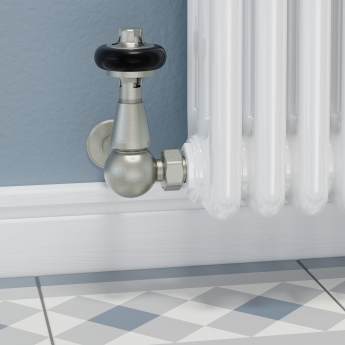 West Faringdon Corner Thermostatic Radiator Valve and Lockshield - Satin Nickel