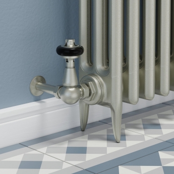 West Faringdon Corner Thermostatic Radiator Valve and Lockshield - Satin Nickel