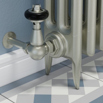 West Faringdon Corner Thermostatic Radiator Valve and Lockshield - Satin Nickel