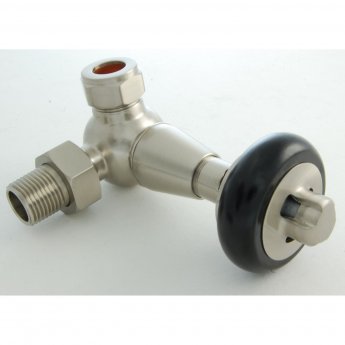 West Faringdon Corner Thermostatic Radiator Valve and Lockshield - Satin Nickel