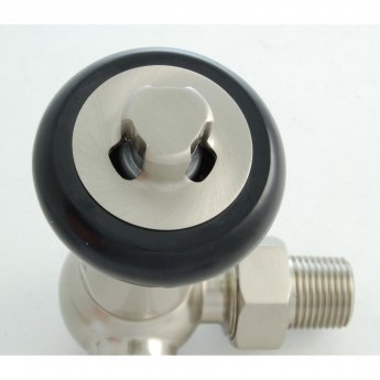 West Faringdon Corner Thermostatic Radiator Valve and Lockshield - Satin Nickel