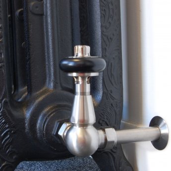 West Faringdon Corner Thermostatic Radiator Valve and Lockshield - Satin Nickel