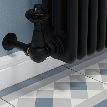 West Faringdon Corner Thermostatic Radiator Valve and Lockshield - Textured Black