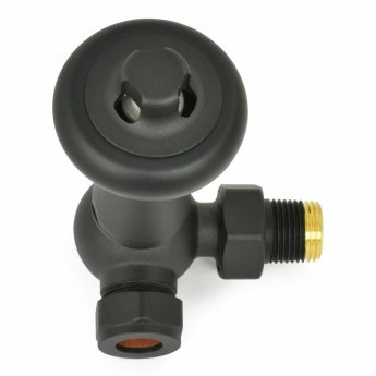 West Faringdon Corner Thermostatic Radiator Valve and Lockshield - Textured Black