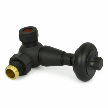 West Faringdon Corner Thermostatic Radiator Valve and Lockshield - Textured Black