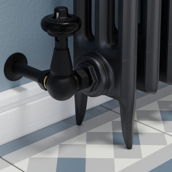 West Faringdon Corner Thermostatic Radiator Valve and Lockshield - Textured Black
