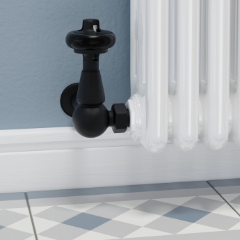 West Faringdon Corner Thermostatic Radiator Valve and Lockshield - Textured Black
