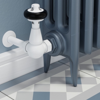 West Faringdon Corner Thermostatic Radiator Valve and Lockshield - White