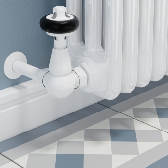 West Faringdon Corner Thermostatic Radiator Valve and Lockshield - White