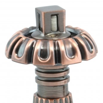 West Gothic TRV Angled Thermostatic Radiator Valve and Lockshield - Antique Copper