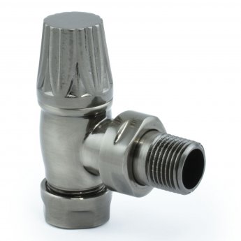 West Gothic TRV Angled Thermostatic Radiator Valve and Lockshield - Satin Brushed Black