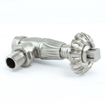 West Gothic TRV Angled Thermostatic Radiator Valve and Lockshield - Silver