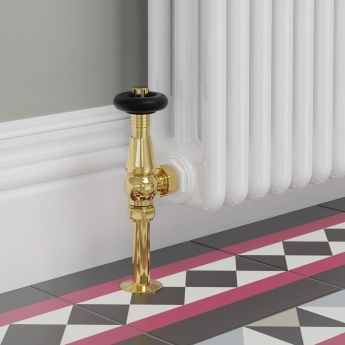 West Jaguar TRV Angled Thermostatic Radiator Valve and Lockshield - Brass