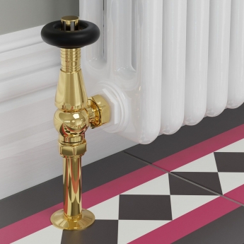 West Jaguar TRV Angled Thermostatic Radiator Valve and Lockshield - Brass