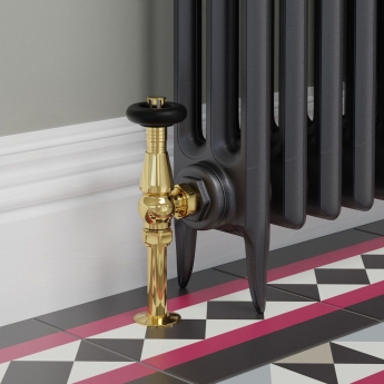 West Jaguar TRV Angled Thermostatic Radiator Valve and Lockshield - Brass