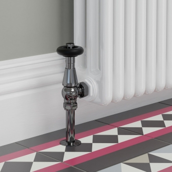 West Jaguar TRV Angled Thermostatic Radiator Valve and Lockshield - Black Nickel