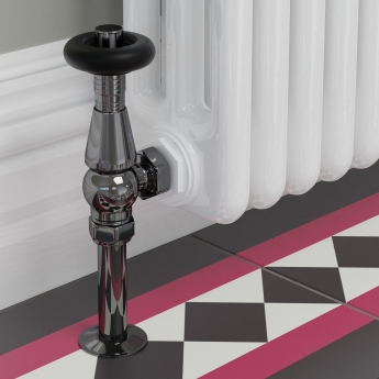 West Jaguar TRV Angled Thermostatic Radiator Valve and Lockshield - Black Nickel