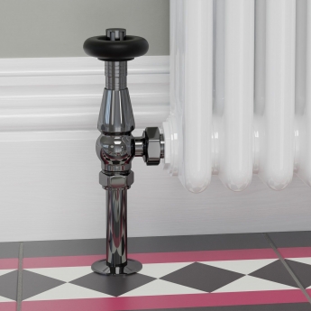 West Jaguar TRV Angled Thermostatic Radiator Valve and Lockshield - Black Nickel