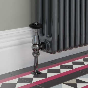 West Jaguar TRV Angled Thermostatic Radiator Valve and Lockshield - Black Nickel