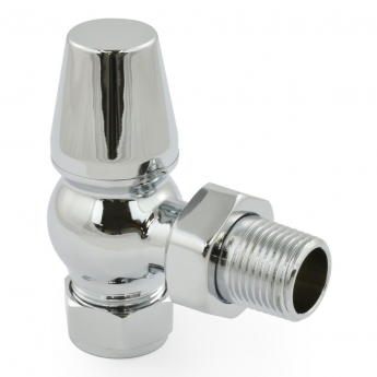 West Jaguar TRV Angled Thermostatic Radiator Valve and Lockshield - Chrome