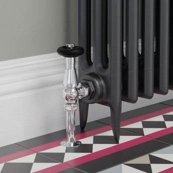 West Jaguar TRV Angled Thermostatic Radiator Valve and Lockshield - Chrome