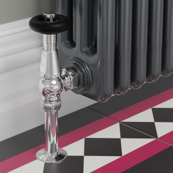 West Jaguar TRV Angled Thermostatic Radiator Valve and Lockshield - Chrome