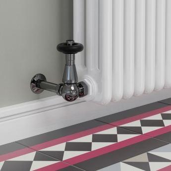 West Jaguar TRV Corner Thermostatic Radiator Valve and Lockshield - Black Nickel