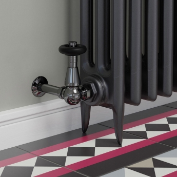 West Jaguar TRV Corner Thermostatic Radiator Valve and Lockshield - Black Nickel