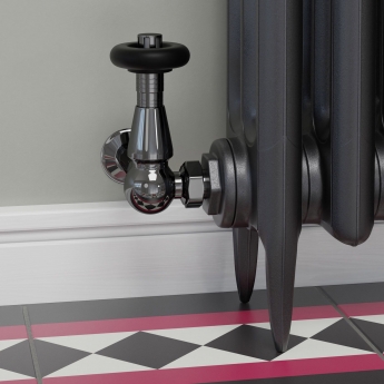 West Jaguar TRV Corner Thermostatic Radiator Valve and Lockshield - Black Nickel