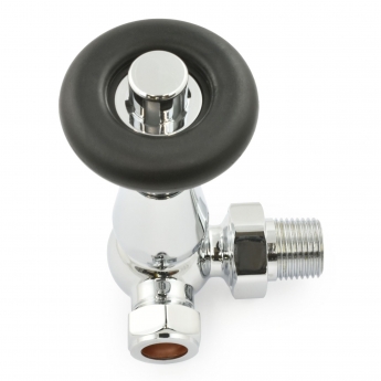 West Jaguar TRV Corner Thermostatic Radiator Valve and Lockshield - Chrome