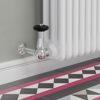 West Jaguar TRV Corner Thermostatic Radiator Valve and Lockshield - Chrome