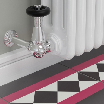 West Jaguar TRV Corner Thermostatic Radiator Valve and Lockshield - Chrome