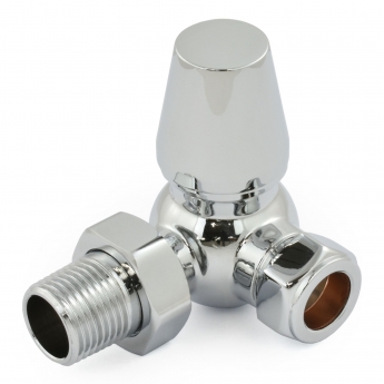 West Jaguar TRV Corner Thermostatic Radiator Valve and Lockshield - Chrome