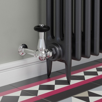 West Jaguar TRV Corner Thermostatic Radiator Valve and Lockshield - Chrome