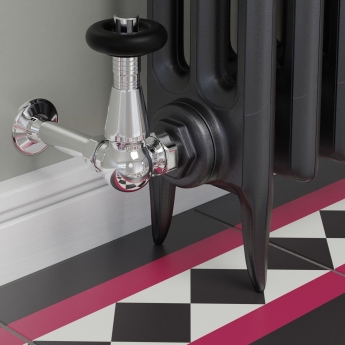 West Jaguar TRV Corner Thermostatic Radiator Valve and Lockshield - Chrome