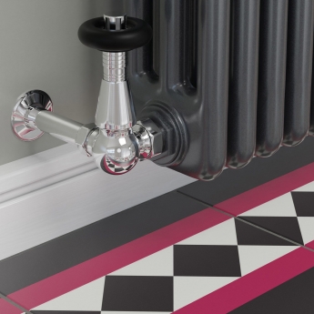 West Jaguar TRV Corner Thermostatic Radiator Valve and Lockshield - Chrome