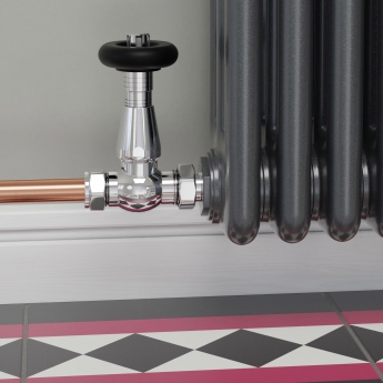 West Jaguar TRV Straight Thermostatic Radiator Valve and Lockshield - Chrome | Product Image